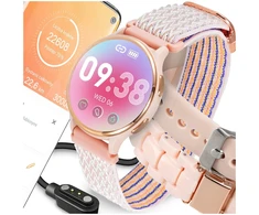 Išmanusis laikrodis damski atsparus vandeniui laikrodis pl meniu pokalbiai smart watch + 3 dirželiai