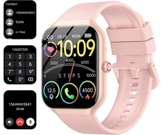 Išmanusis laikrodis moterims ir vyrams 1.96 colių hd fitneso laikrodis su telefono funkcija, išmanusis laikrodis su širdies ritmo/miego monitoriumi, fitneso sekimo žingsniamačio laikrodis, 100+ sporto režimų sportinis laikrodis ip68 atsparus vandeniui