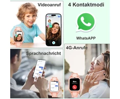 Išmanusis laikrodis vaikams su Gps 4g Wifi laikrodžiu-telefonu, vaiko užraktu, vaizdo skambučiais, atsparus vandeniui, Sos Sms, klasės režimu, nežinomų skambučių atmetimu, žadintuvu, muzikos vaizdo grotuvu berniukams ir mergaitėms (rožinis)