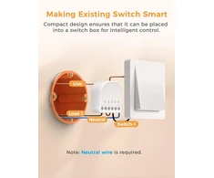 Išmanusis relės jungiklis su srovės matavimu, suderinamas su home assistant mini wlan išmanusis šviesos jungiklis su galios matavimu 1 gaujos belaidis jungiklis, nereikalaujantis šakotuvo, 1 vnt.