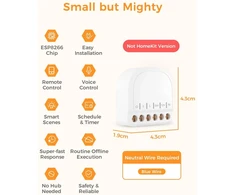 Išmanusis relės jungiklis su srovės matavimu, suderinamas su home assistant mini wlan išmanusis šviesos jungiklis su galios matavimu 1 gaujos belaidis jungiklis, nereikalaujantis šakotuvo, 1 vnt.