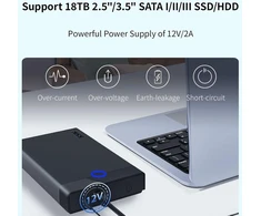 Išorinis 3.5" Sata Hdd/ssd dėklas Usb 3.0, iki 20tb