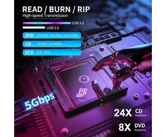 Išorinis Cd/dvd įrašymo įrenginys Usb 3.0, itin plonas