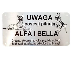 Įspėjamoji lentelė Atsargiai Šuo personalizuota su vardu Vokiečių Aviganis/malinua/olandų aviganis