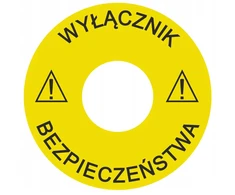 Įspėjamoji lentelė avarinis išjungimo jungiklis 22 mm 60 mm