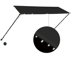 Ištraukiama markizė su LED, antracito spalvos, 300x150cm