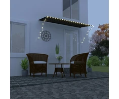 Ištraukiama markizė su LED, antracito spalvos, 300x150cm