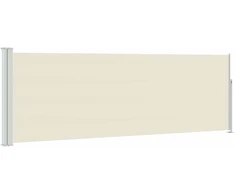 Ištraukiama šoninė kiemo pertvara, kreminės spalvos, 100x314cm