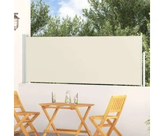Ištraukiama šoninė kiemo pertvara, kreminės spalvos, 100x314cm