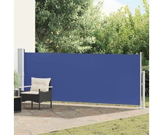 Ištraukiama šoninė kiemo pertvara, mėlynos spalvos, 140x500cm