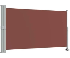Ištraukiama šoninė kiemo pertvara, rudos spalvos, 140x300cm