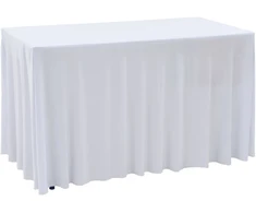 Įtempiamos staltiesės su sijonais, 2 vnt., baltos, 243x76x74 cm