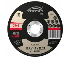 Itin plonas šlifavimo diskas Most Pro 41 125x1.0x22 Metal+inox