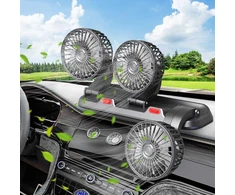 Ixyhkb 5 V Usb automobilinis ventiliatorius, trijų galvučių automobilinis ventiliatorius su 2 greičiais, 360° pasukamas reguliuojamas ventiliatorius, tylus automobilinis ventiliatorius sunkvežimiams, furgonams, visureigiams, Rv transporto priemonėms