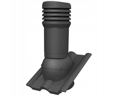 Izoliuotas kaminėlis 125 mm Parotec, skirtas Braas Romėniško tipo čerpėms - Antracito spalvos