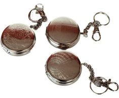 J. Pack of 3 kišeninių peleninių apvalios nešiojamos paplūdimio peleninės mažos peleninės atsparios kvapams metalinės gali būti naudojamos kaip tablečių dėžutė su cigarečių padėklu