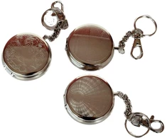 J. Pack of 3 kišeninių peleninių apvalios nešiojamos paplūdimio peleninės mažos peleninės atsparios kvapams metalinės gali būti naudojamos kaip tablečių dėžutė su cigarečių padėklu