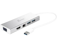 J5create Usb 3.0 šakotuvas su Hdmi, Vga, Rj45, 2x Usb-a
