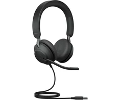 Jabra Evolve2 40 Se - laidinės stereo ausinės su triukšmo slopinimu ir 3 mikrofonų technologija - Usb-a kabelis - Ms Teams sertifikuotos, taip pat suderinamos su kitomis platformomis - juodos
