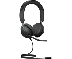 Jabra Evolve2 40 Se - laidinės stereo ausinės su triukšmo slopinimu ir 3 mikrofonų technologija - Usb-a kabelis - Ms Teams sertifikuotos, taip pat suderinamos su kitomis platformomis - juodos