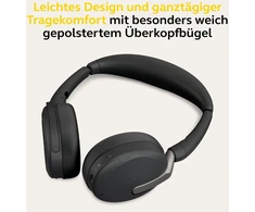 Jabra Evolve2 65 Flex belaidės stereo bluetooth ausinės su triukšmo slopinimo Jabra Clearvoice technologija ir hibridiniu Anc - suderinamos su pagrindinėmis Uc platformomis - juodos