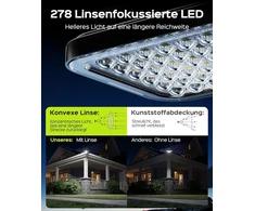 Jackyled saulės šviestuvai laukui, 2500lm 278 led saulės šviestuvai su judesio davikliu, 4 galvučių saulės prožektoriai, ip65 atsparūs vandeniui, apsauginiai šviestuvai sodui, terasai, 2 vnt.