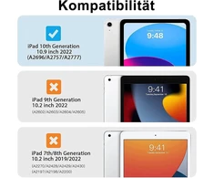Jademall Ipad 11 kartos A16 klaviatūra, apšviestas klaviatūros dėklas, suderinamas su Ipad 10.9 2022/2025, magnetinis belaidis bluetooth (juodas, 10.9 colio - apšvietimas ir jutiklinė dalis)