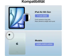 Jademall Klaviatūra Ipad Air 11 m2 - Belaidė klaviatūra, skirta Ipad Air 11 m2 2024/air 11 m3 2025, apsauginis dėklas su pieštuko laikikliu, Qwertz vokiečių kalba
