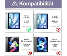 Jademall Klaviatūra Ipad Air 13 m2 - Belaidė klaviatūra, skirta Ipad Air 13 m2 2024/air 13 m3 2025, apsauginis dėklas su pieštuko laikikliu