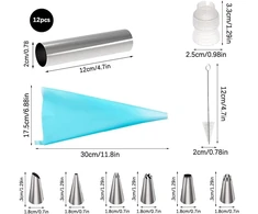 Jadin kepimo formų rinkinys, 21 dalies iridiscentinė garbanojimo forma, cannoli formelės su valymo šepečiu, putplasčio volelių formelės, vamzdeliai, tortų dekoravimo antgalių rinkinys, tinkamas gaminti bandeles ir kruasanus