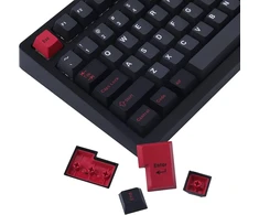 Jaketsai klavišų dangteliai, 172 klavišų cherry profilio double shot klavišų dangtelių rinkinys su 2.75u, 3u, 6.25u ir 7u tarpo klavišu, skirtas cherry mx jungikliams iso ansi išdėstymo mechaninei klaviatūrai
