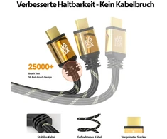 Jamega - 10 m Hdmi kabelis 4k 60hz 2.0 - didelės spartos su Ethernet Cec Arc kabeliu Hdr 3d 18gbps 2160p U-hd Ultra Hdtv, suderinamas su Ps5/ps4/ps3, Blu-ray, XBOX Series S, garso juosta, Tv - paauksuotas