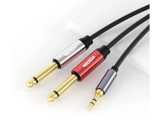 Jamega 3.5 mm lizdas į dvigubą 6.35 mm lizdo kabelį 2 m - audio kabelis 6.35 mm lizdo kištukas į 3.5 mm lizdo audio skirstytuvo lizdo kabelį skaitmeninės sąsajos instrumento kabelis mikšeriui, gitarai ir kt.