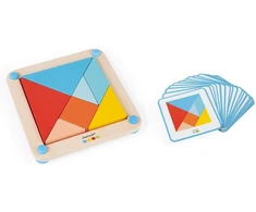 Janod - Essentiel - Tangram - medinis edukacinis žaidimas kūdikiams ir mažiems vaikams - dažai vandens pagrindu - nuo 2 metų, J05070, juodas