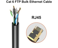 Jarnhng lauko cat 6 ethernet kabelis 250 m, didelės spartos lan tinklo kabelis, bulk cat 6 interneto kabelis, 10 gbps, 550 mhz, awg26 utp cca (250 metrų, juodas)