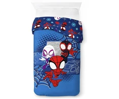 Jay Franco Marvel Spidey and His Super Friends Vroom viengulės patalynės užvalkalų komplektas su pagalvės užvalkalu 80 x 80 cm, 100% medvilnė, šilta Marvel patalynė