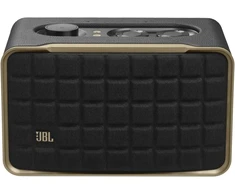 Kompiuterio kolonėlės Jbl Authentics 200 išmanusis namų garsiakalbis – 70-ųjų retro dizaino bluetooth kolonėlė – su quadrex grotelėmis, google assistant, alexa, airplay ir Jbl one programėle – juodas