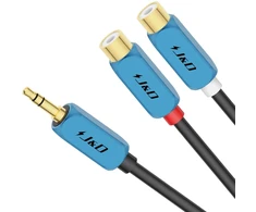 J&amp;d 3.5mm į 2 Rca prailginimo laidas, paauksuotas, 0.3m