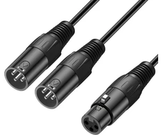 J&amp;d Xlr Splitter Kabelis, 0.48m, 1x Xlr F - 2x Xlr M