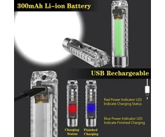 Jeebel Mini Žibintuvėlis 400 Liumenų Įkraunamas Led Raktų Pakabuko Žibintuvėlis su Uv/balta/raudona/mėlyna Šonine Šviesa, Edc Multifunkcinis Magnetinis Usb Žibintuvėlis, Ip65