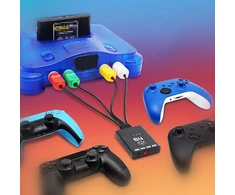 Jerilla N64 belaidžio valdiklio adapteris, suderinamas su Nintendo 64 konsole, Bluetooth valdiklio keitiklis palaiko 4 XBOX One S/switch Pro/ps4/ps5 valdiklius