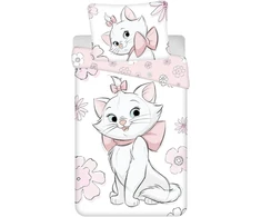 Jerry Fabrics Marie Aristocats Flowers patalynės komplektas, 100% medvilnės antklodės užvalkalas 140 x 200 cm + pagalvės užvalkalas 65 x 65 cm