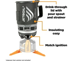 Jetboil Zip dujinė viryklė, carbon, vienas dydis, Es