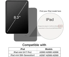 Jetech dėklas Ipad mini 7/6 kartai su pieštuko laikikliu, permatomas