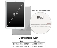Jetech dėklas, skirtas ipad 9.7 colių (6-osios/5-osios kartos, 2018/2017) su įmontuota apsaugine plėvele, smūgiams atsparus tvirtas planšetinio kompiuterio dėklas, 360 laipsnių besisukantis dirželis (plum)