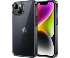 Jetech dėklas, skirtas iphone 14 6.1 colio, niekada negeltonuojantis telefono dėklas, atsparus smūgiams, apsauginis dėklas, atsparus įbrėžimams, skaidrus galinis dangtelis (juodas)
