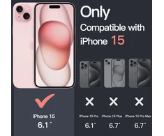 Jetech dėklas, skirtas iphone 15 6.1 colio, niekada negeltonuojantis telefono dėklas, atsparus smūgiams, apsauginis dėklas, atsparus įbrėžimams, skaidrus galinis dangtelis (rožinis)