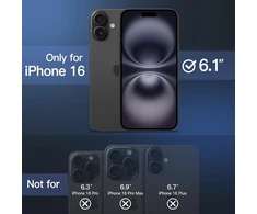 Jetech magnetinis dėklas, skirtas iphone 16 6.1 colio, suderinamas su magsafe, permatinis matinis plonas smūgiams atsparus telefono dėklas (juodas)