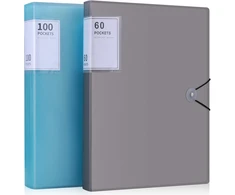 Jianta A4 formato segtuvas su 100 įmautėmis + segtuvas su 60 įmautėmis ir skaidriomis kišenėmis A4 formatui, tvirtas reprezentacinis segtuvas, storas reprezentacinis segtuvas, 2 vnt., mėlynas 100 + pilkas 60 įmaučių