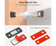 Jiayi magnetiniai fiksatoriai spintelėms, stiprūs magnetai, 6 vnt., durų magnetai, lipnūs stalčiai, magnetiniai baldai durims, magnetiniai spintelių magnetai spintelėms, durims, baldų magnetai, baldų magnetinis durų pritraukėjas, juodi